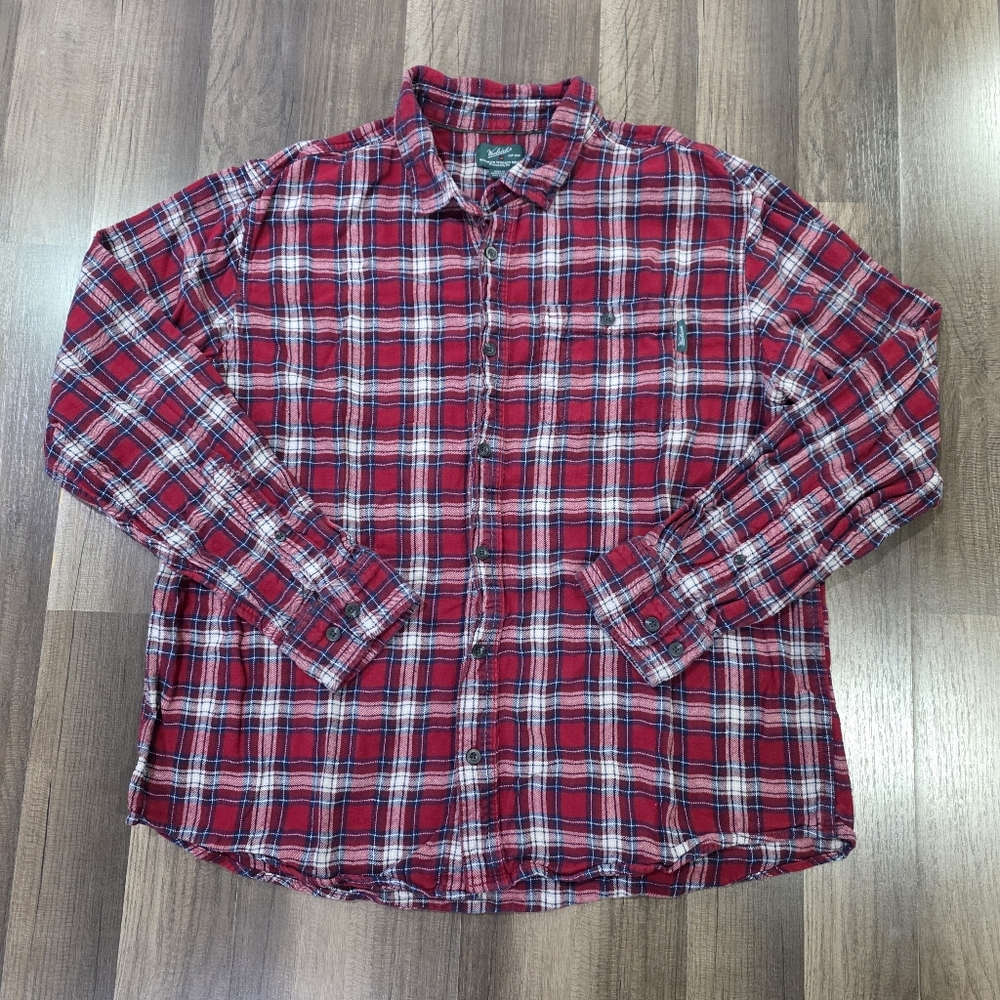 Woolrich Classic Plaid Flannel Shirt Cabincore Gorpcore Workwear Outdoorsy . XXL